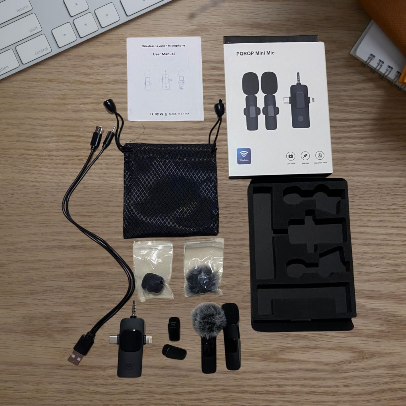 PQRQP 3 in 1 Professional Wireless Lavalier Microphone for iPhone/Android/Camera, Mini Microphone, Crystal Clear Sound Quality for Recording, Live Streaming, Clips - Elegant Black customer photo 2