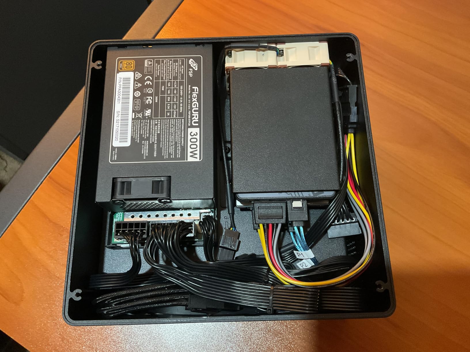 JONSBO N10 Black MINI ITX PC Case, Aluminum Alloy with Walnut Trim SFF Desktop Case, Standing or Lying, Compatible with 1U Flex PSU, Compact & Portable 4.5L Small, with 2 Fans, 4x2.5 SSD, Black customer photo 2