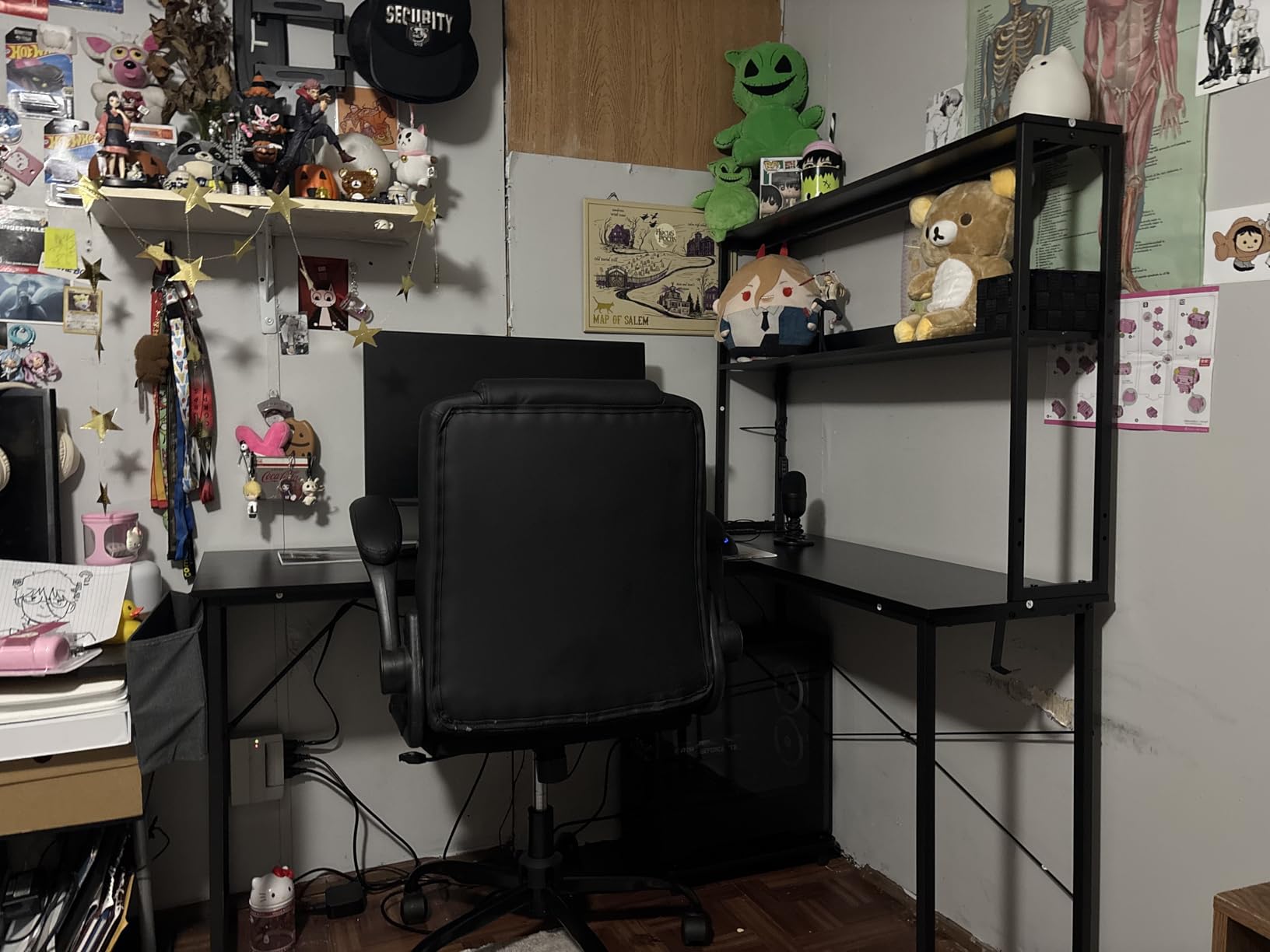 ODK 53 Inch L Shaped Gaming Desk with Shelves, LED and Outlets, Black | Hook for headset, bag for gear | Reversible Home Office Computer Desk customer photo 2