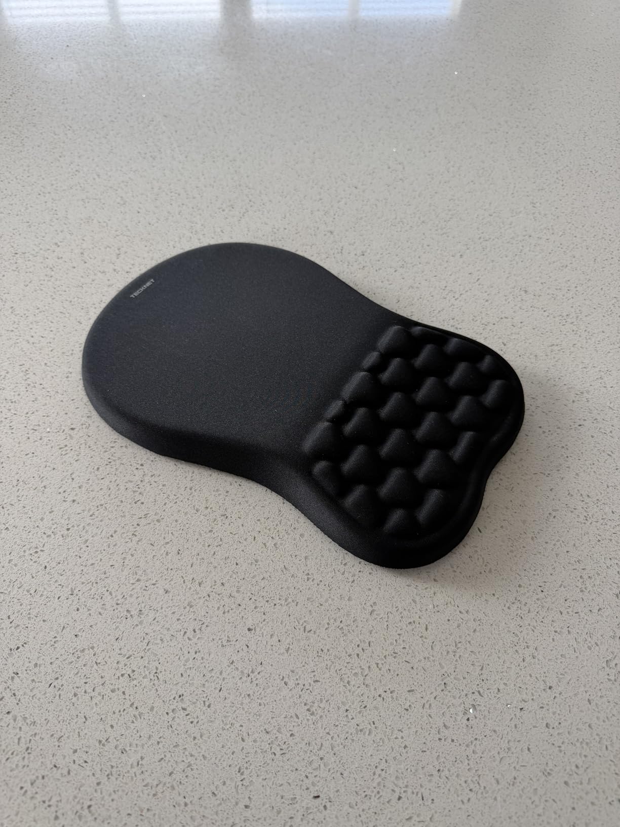 TECKNET Ergonomic Mouse Pad with Wrist Rest, Soft Comfortable Massage Design | Memory Foam and Non-Slip PU Base for Pain Relief, Office Gaming Mousepad for Desk, Home, Office - Black customer photo 2