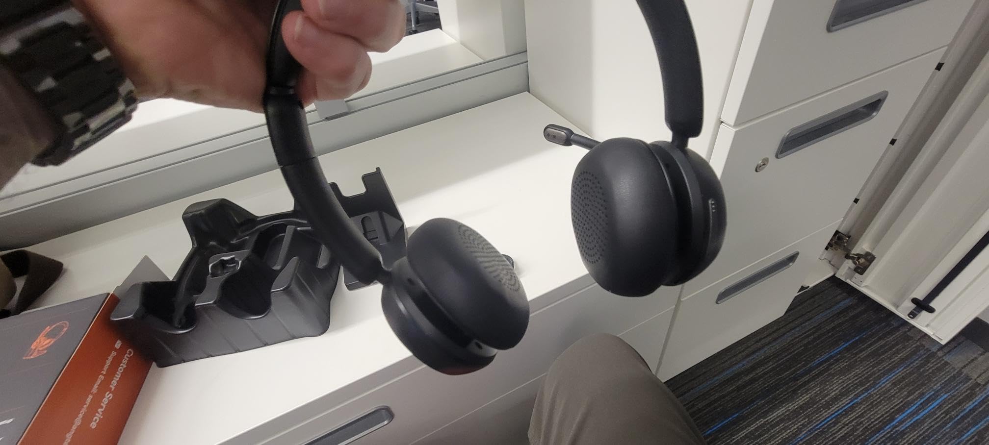 Upgrade ANC & ENC Wireless Headset with Mic for Work(Flip-to-Mute & Dongle) | Headset with Microphone for PC, Bluetooth 5.4 Noise Cancelling Headphones with Mic for Call Center/Home/Computer/Phones customer photo 2