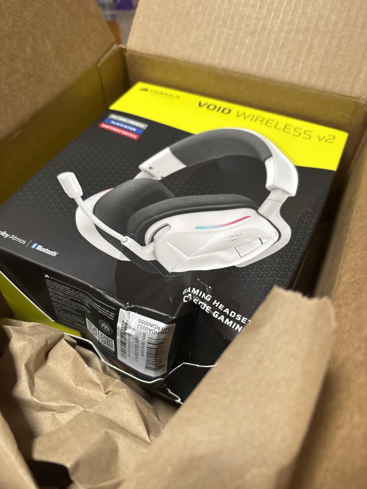 Corsair Void v2 Wireless Bluetooth PC PS5 Switch Gaming Headset - Black | Clear Microphone, Dolby Atmos, Lightweight, Up to 70Hr, Fast Charging, 2.4GHz, Effortless Connectivity, PS4, Mobile customer photo 1