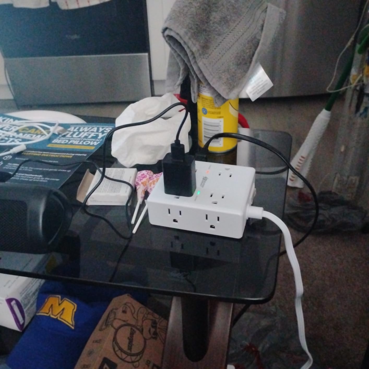 SUPERDANNY Extension Cord,Flat Plug Surge Protector Power Strip,10Ft customer photo 1