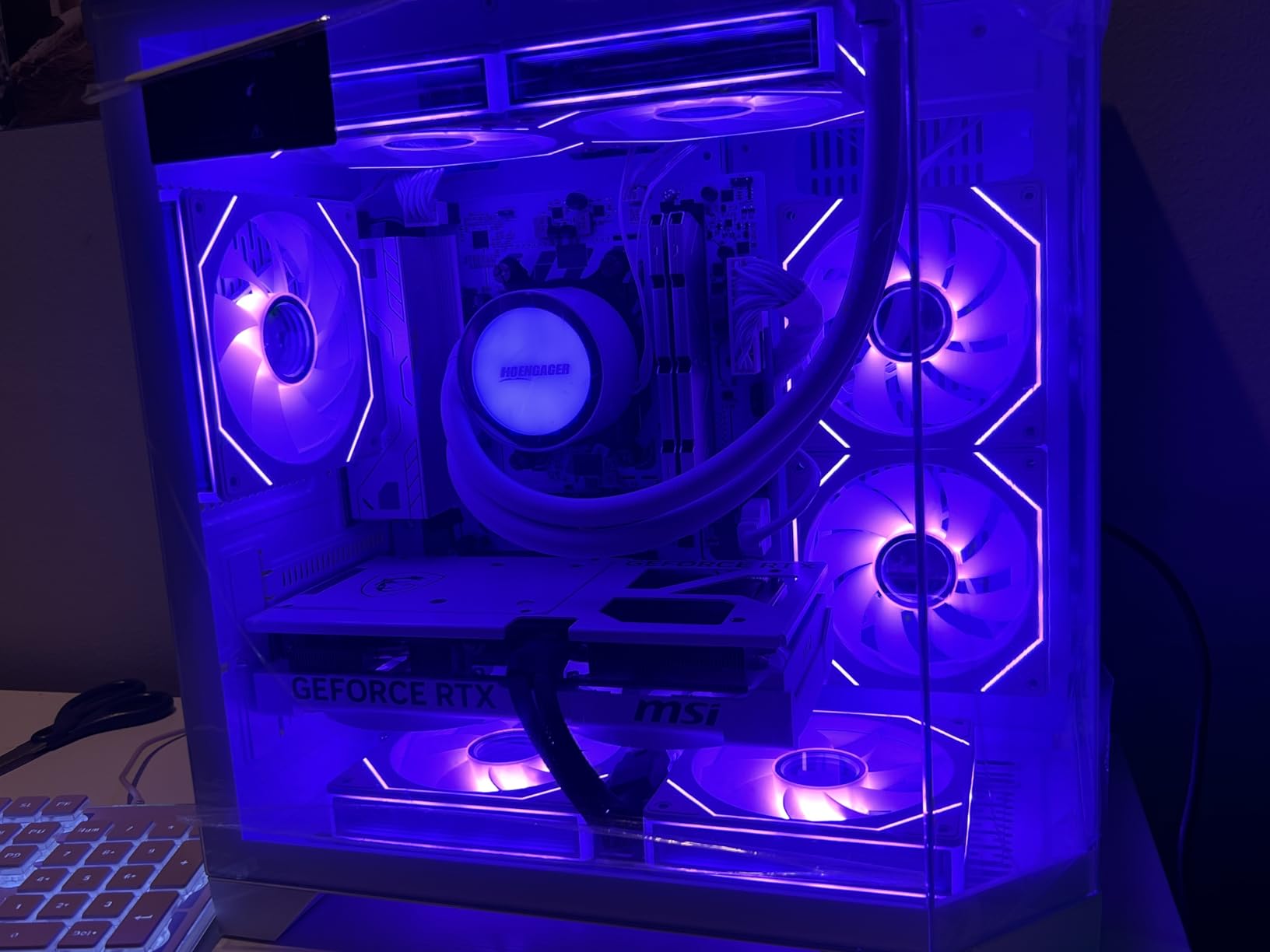 Ocean of Stars AI Gaming PC, AMD Ryzen 7 9700X 8-Core 3.8GHz, RTX 5070 12GB, 32GB DDR5, 1TB PCIe SSD, 240mm AIO & ARGB Software, 850W PSU, Win11, Black Prebuilt Desktop for Gaming,AI Creation customer photo 2