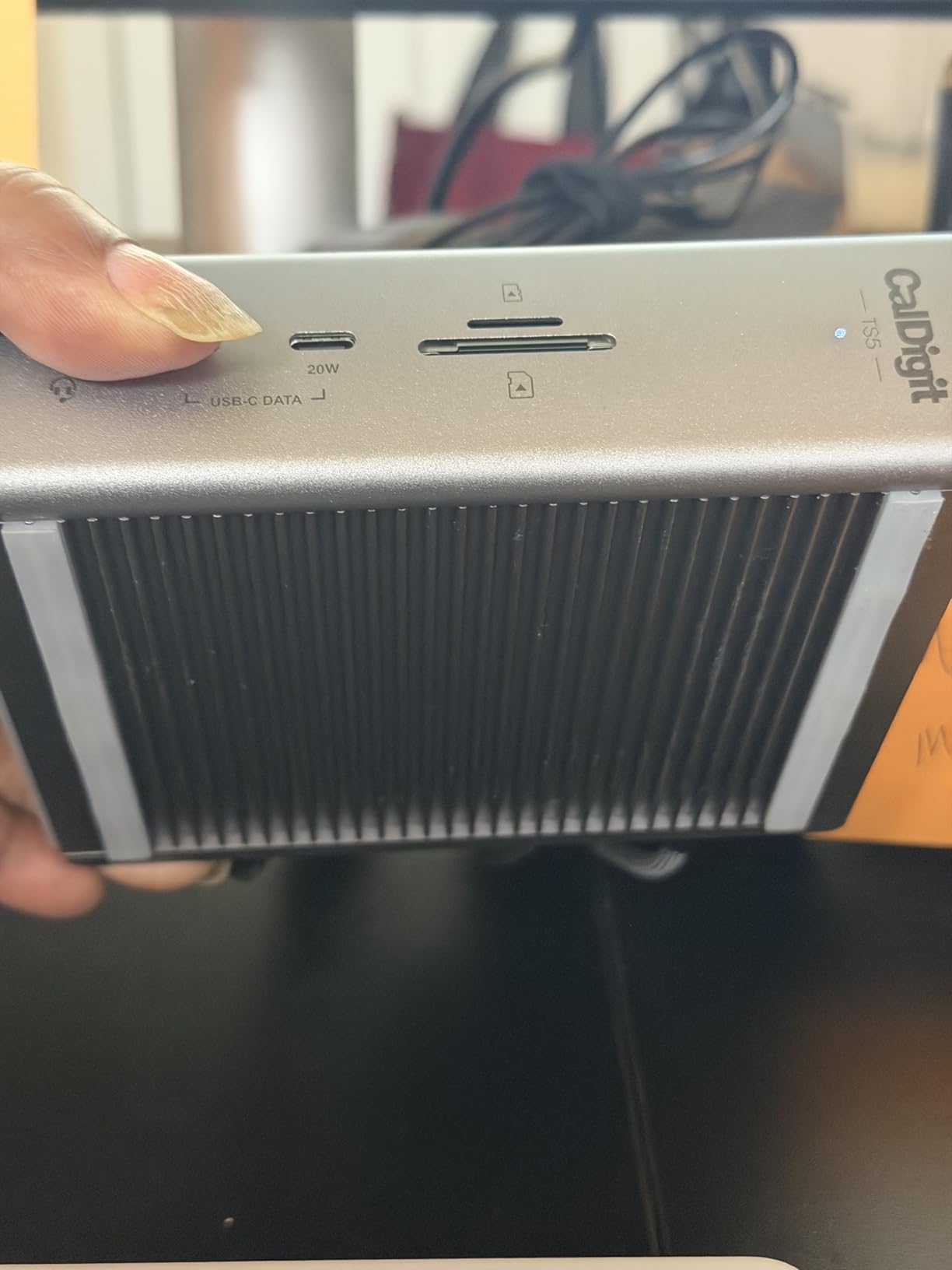 CalDigit TS5 Thunderbolt 5 Dock - 15 Port, 140W Charging, 80Gb/s TBT 5 x 4, USB-C 10Gb x 3, USB-A x2, 2.5Gb Ethernet, Dual 8K@60Hz Displays, SD & microSD UHS-II, 1m Braided Cable, Space Gray 240W PSU customer photo 1