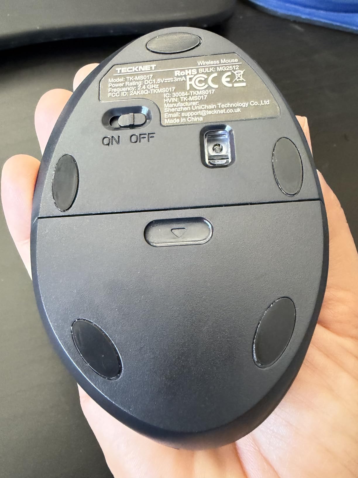 TECKNET Ergonomic Wireless Mouse 2.4G Vertical Mouse Silent 4800 DPI | 5 Adjustable DPI Levels, 6 Buttons, Compatible with Laptop, PC, Chromebook, Mac - Black customer photo 1