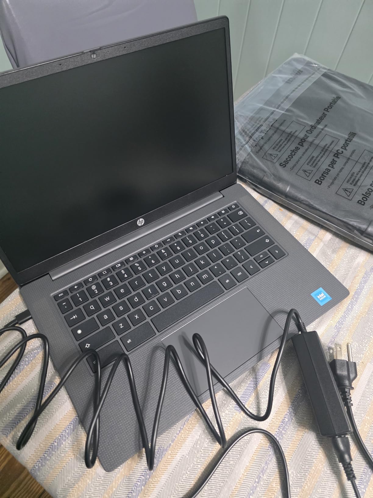 HP Chromebook 14 inch Laptop, HD Display, Intel Processor N100, 8 GB RAM, 128 GB UFS, UHD Graphics, Chrome OS, Chalkboard Gray customer photo 1