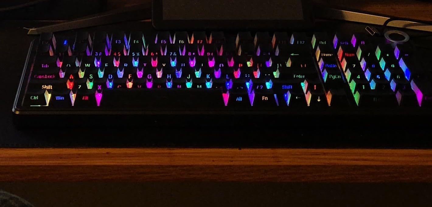 AULA F99 Pro Wireless Mechanical Keyboard-Silent Version, BT5.0/2.4GHz/USB-C Hot Swappable Custom Keyboard, Gasket Structure, Pre-lubed Linear Switches RGB Backlit Computer Gaming Keyboards, White customer photo 1
