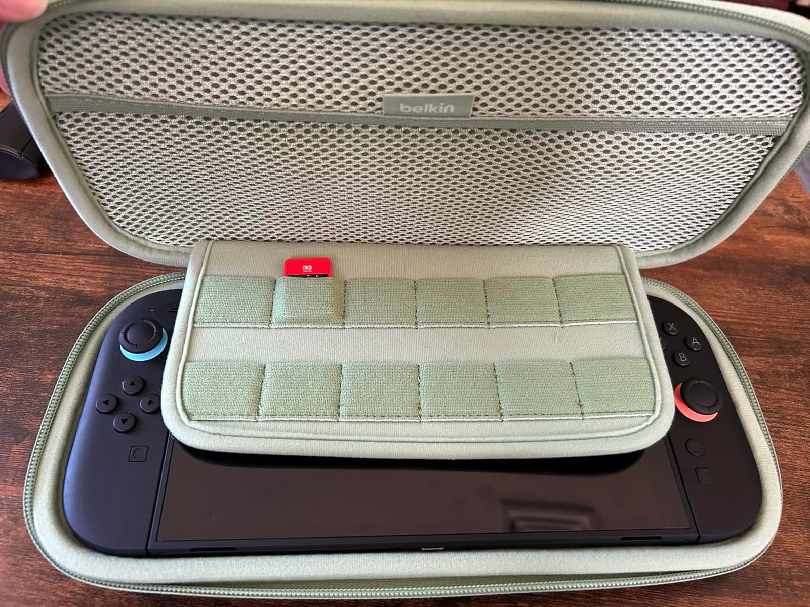 Belkin Nintendo Switch 2 Case, Travel Bag w/AirTag Holder & Storage Pocket for Up to 12 Game Cards - Portable, Lightweight Carrying Case w/Hard Shell, Soft Interior, Switch 2 Accessories - Charcoal customer photo 2