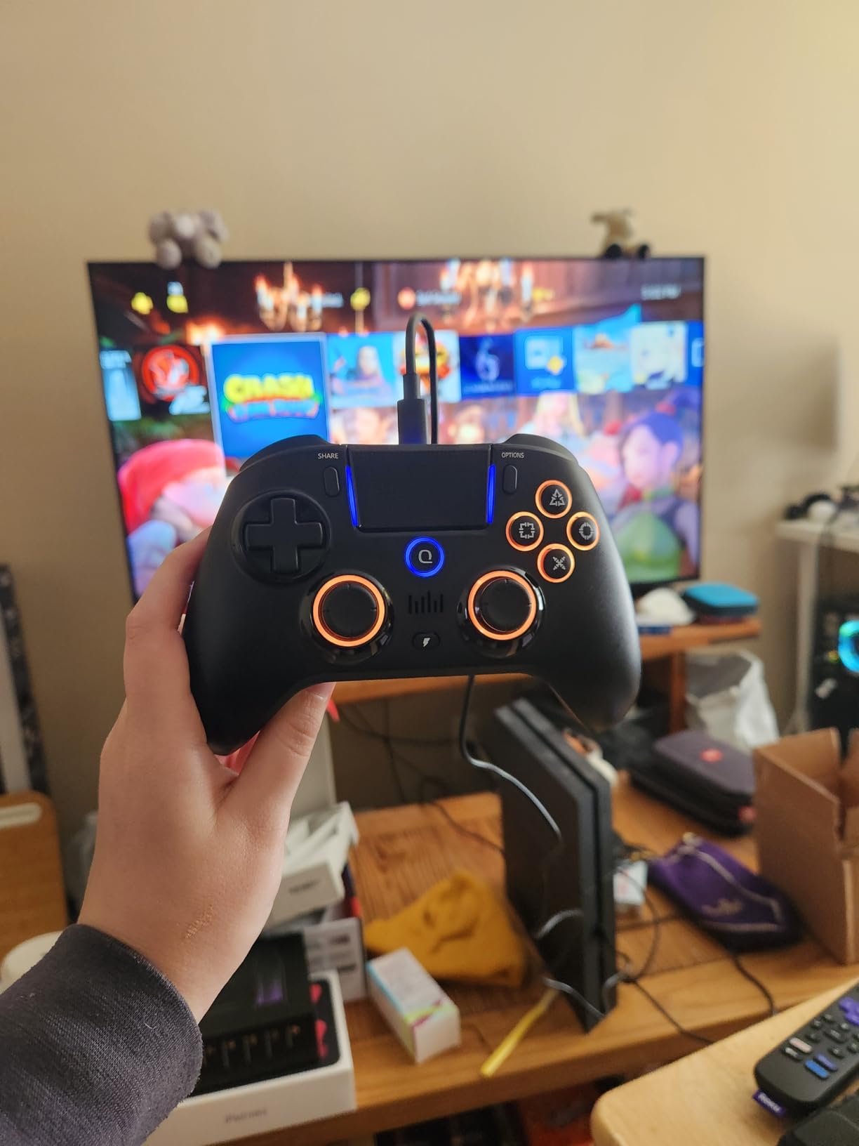QRD Spark N5 Wireless Controller for PS5 Pro Slim PS4 PS3 PS2 PC Android | Steam Deck Windows Mac iOS TV Box, Hall Effect Gamepad Joystick with Touchpad, 6 Axis Gyro, Dual Vibration, Mapping, Macro customer photo 1