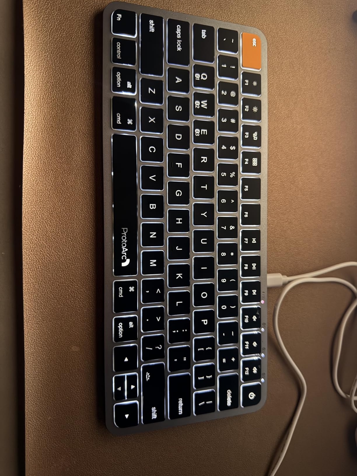 ProtoArc K90-A Backlit Bluetooth Keyboard for Mac/iPad, Space Gray | Compact Wireless Mac Keyboard, 78-Key, No Numpad, 3-Level White Led Backlight, Multi-Device, Low-Profile, Rechargeable customer photo 2