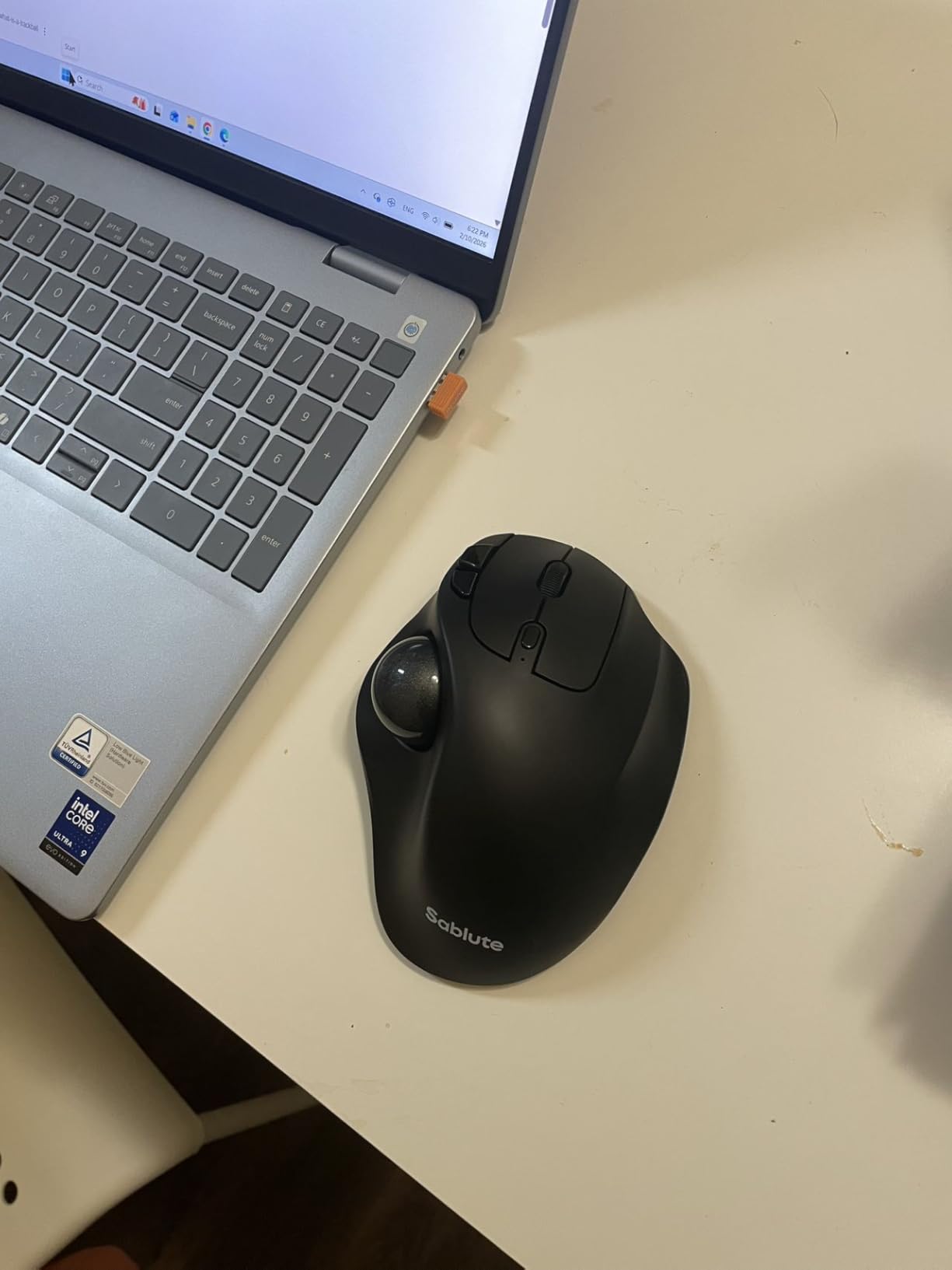 Wireless Trackball Mouse, Rechargeable Thumb Control 3 Devices - Red Ball | SABLUTE MAM2 Ergonomic Mouse (Bluetooth and USB ), 5-Level DPI, Silent Click, Compatible PC Laptop Mac iPad, Easy Clean customer photo 1