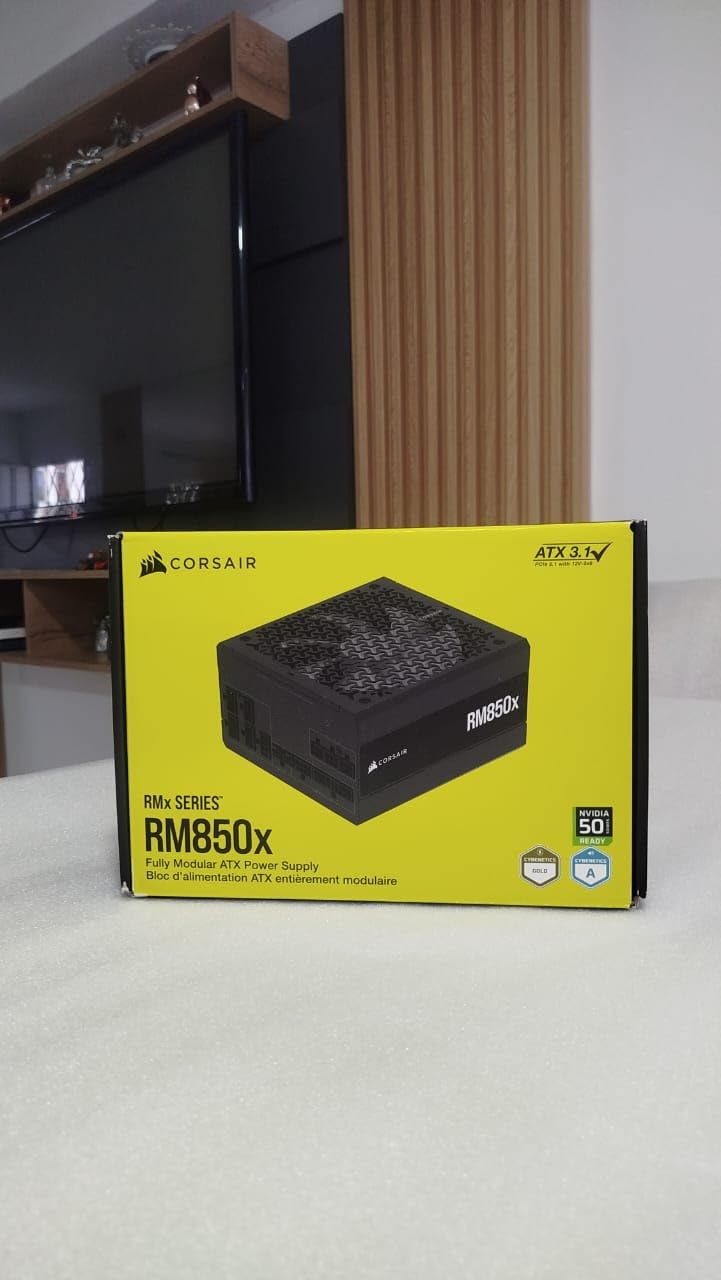 CORSAIR RM850x ATX 3.1 PCIe 5.1 Ready Fully Modular 850W Power Supply - Low-Noise, Cybenetics Gold Efficiency, Native 12V-2x6 Connector - Black customer photo 1