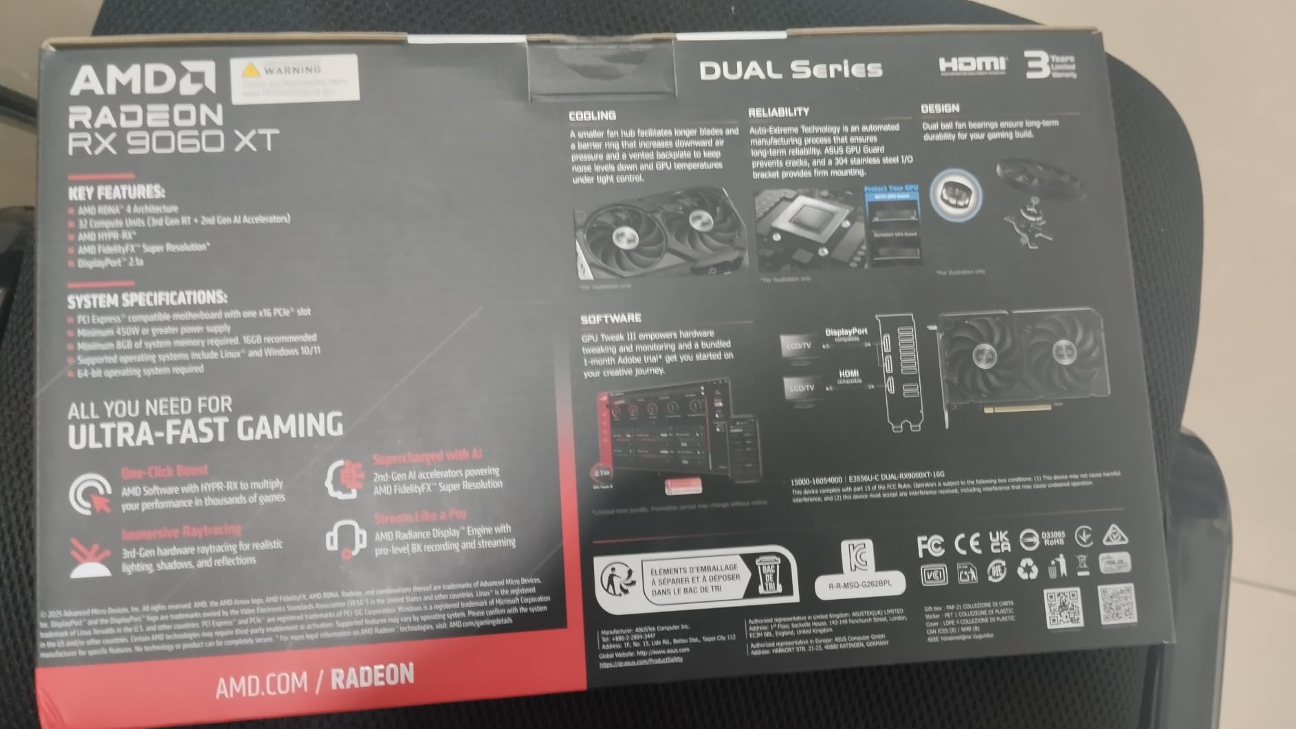 ASUS Dual Radeon RX 9060 XT 16GB GDDR6 Gaming Graphics Card customer photo 1