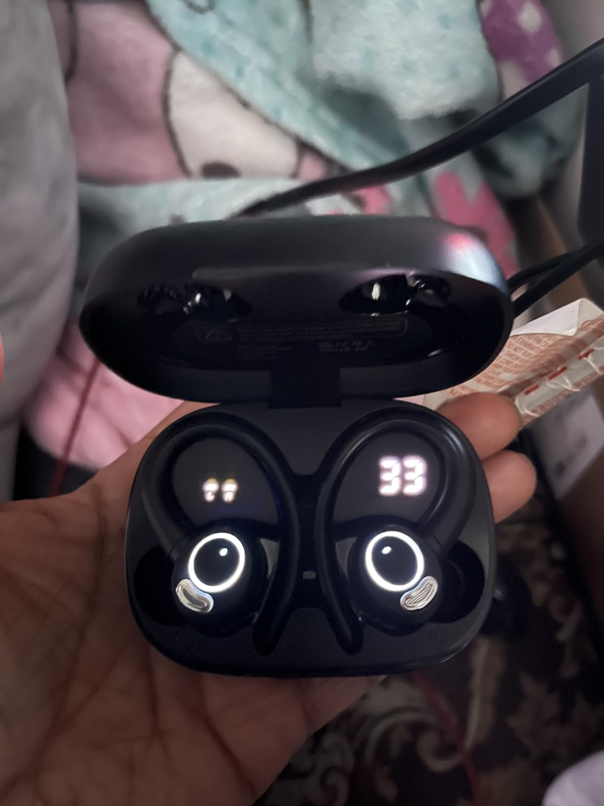 Wireless Earbuds, Bluetooth 5.4 Headphones Sport Over Ear Buds With ENC Mic | Noise Cancelling, 48H, Wireless Earphone With Earhooks, Stereo Deep Bass, IP7 Waterproof ear bud for Workout Running, Black customer photo 2