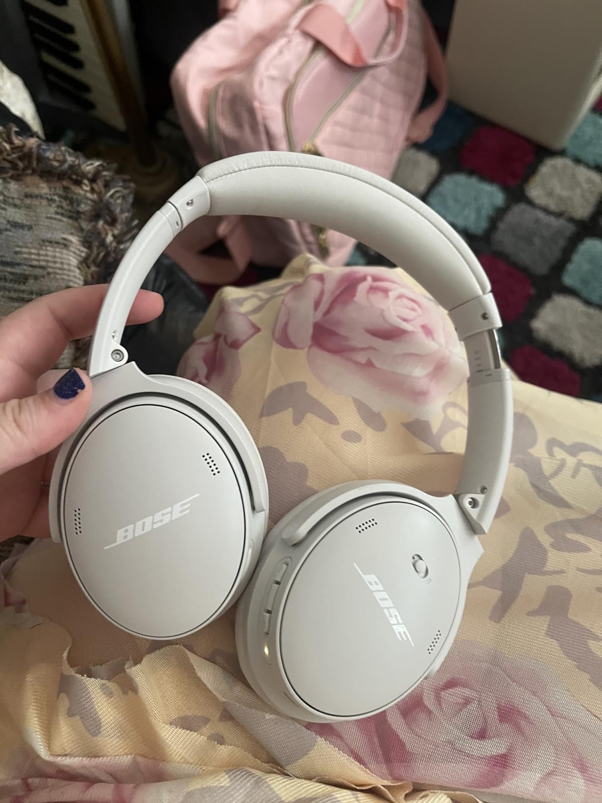 Bose QuietComfort Headphones - Wireless Bluetooth Headphones, Active Over Ear Noise Cancelling and Mic, USB-C Charging, Deep Bass, Up to 24 Hours of Playtime, Ice Blue customer photo 2