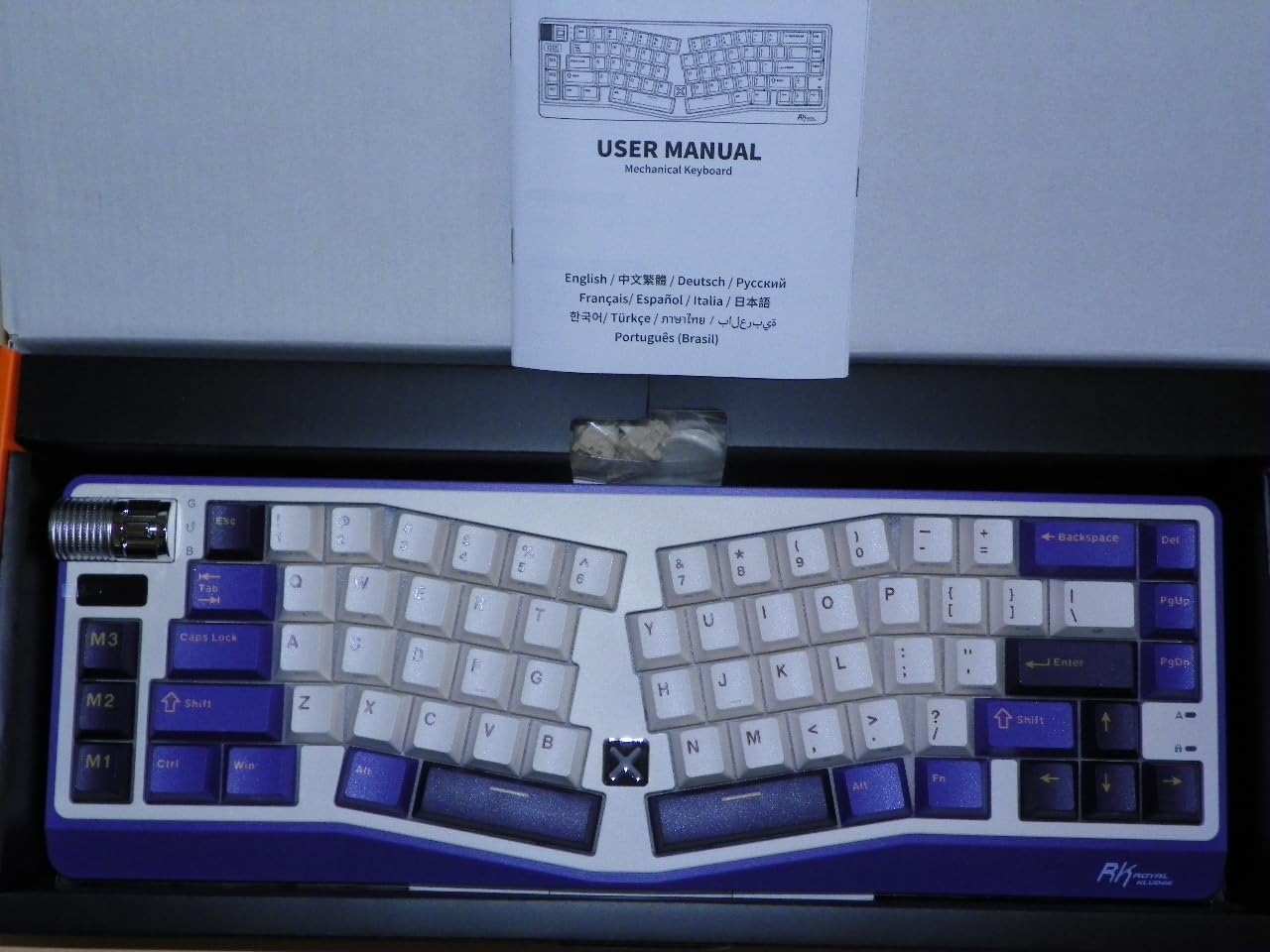 RK ROYAL KLUDGE A70 Wireless Ergonomic Keyboard, 65% Alice Split Mechanical Keyboard with Bluetooth/2.4GHz/Wired, RGB Gaming Keyboard with Knob and Gasket Mount, Hot Swappable Pre-lubed Linear Switches customer photo 1