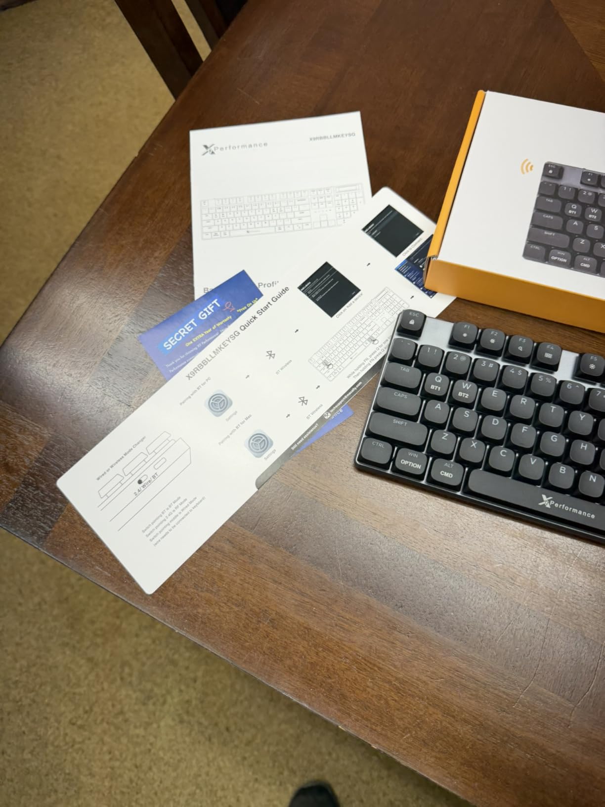 X9 Slim Mechanical Keyboard Wireless, Low Profile Red Switches, Triple Mode Bluetooth/2.4GHz/USB, Full Size 107-Key with Number Pad, Backlit, Rechargeable customer photo 2