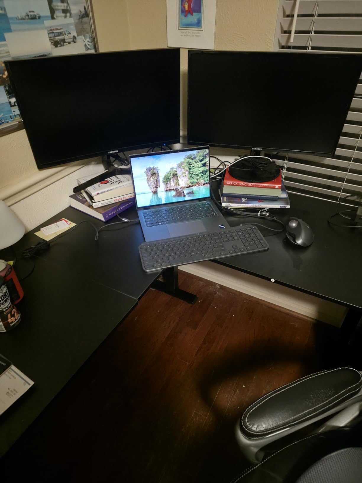 OffiGo 63 Inch Reversible L Shaped Electric Standing Desk, Black customer photo 1