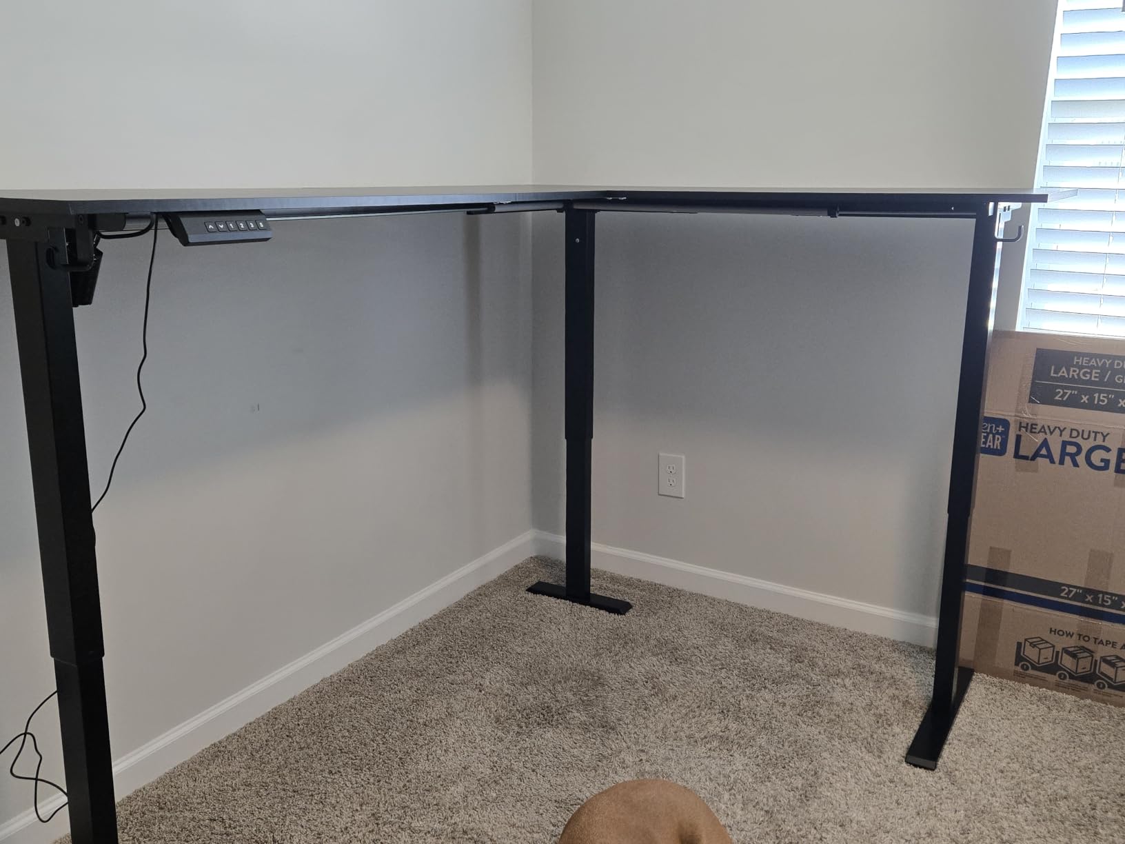 OffiGo 63 Inch Reversible L Shaped Electric Standing Desk, Black customer photo 2