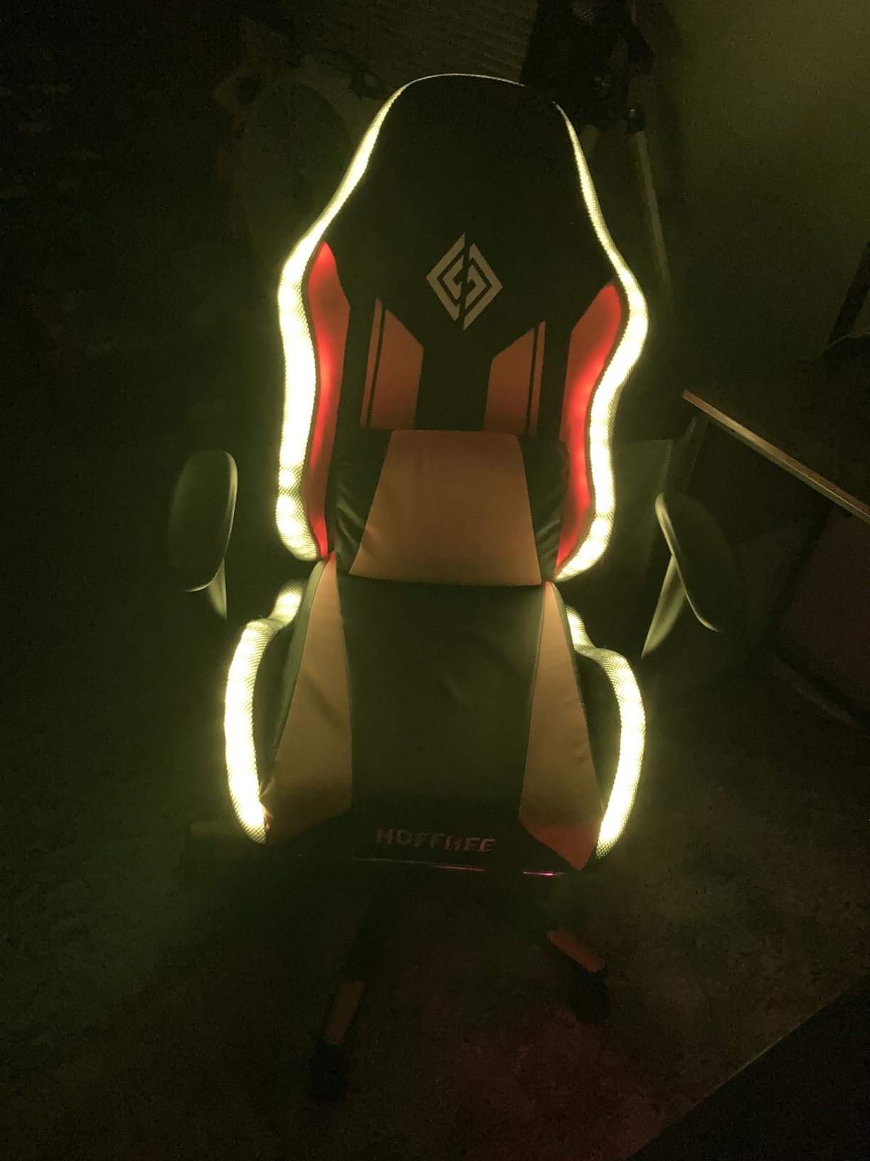 HOFFREE RGB Gaming Chair for Kids LED Computer Chair 155°Recliner-Blue | PC Game Chair with Lights Gamer Chair for Boys Teens 8-15 Video Game Chairs with Footrest and Lumbar Support Racing Style customer photo 1
