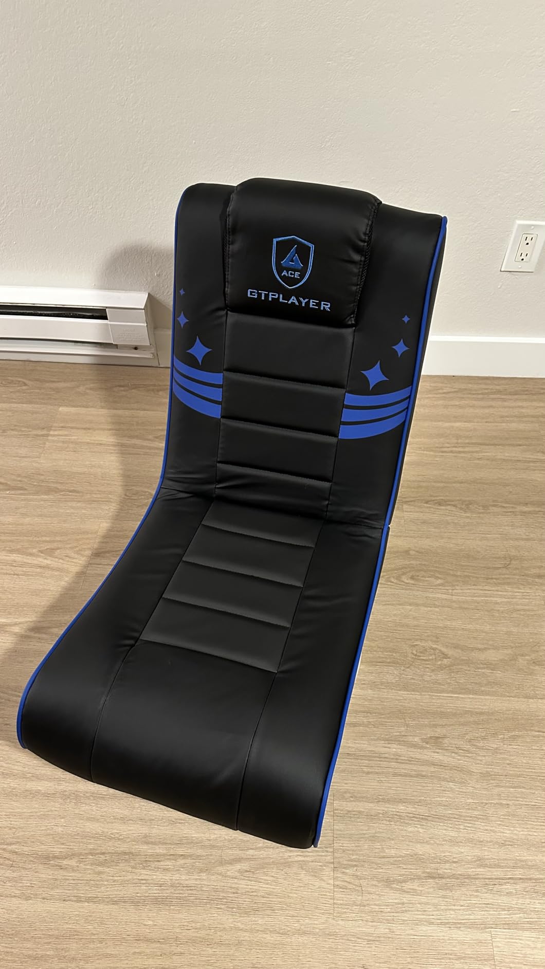 GTPLAYER Floor Gaming Chair Foldable Swivel Floor Chairs for Kids Boys Comfy Video Game Seat with 360° Multipurpose for Gamers, Bedroom or Game Room(Black-Blue) customer photo 1