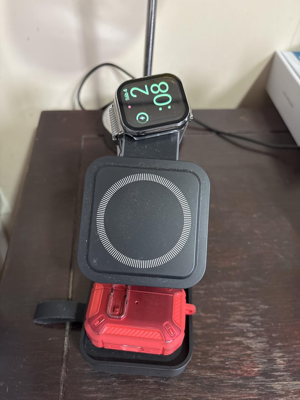 3 in 1 Wireless Charging Station for Apple Devices, Magnetic Foldable Travel Fast Charger Stand Compatible with MagSafe for iPhone Air/17/16/15/14/13/12 Series, Apple Watch & AirPods Pro/4/3/2-Black customer photo 2