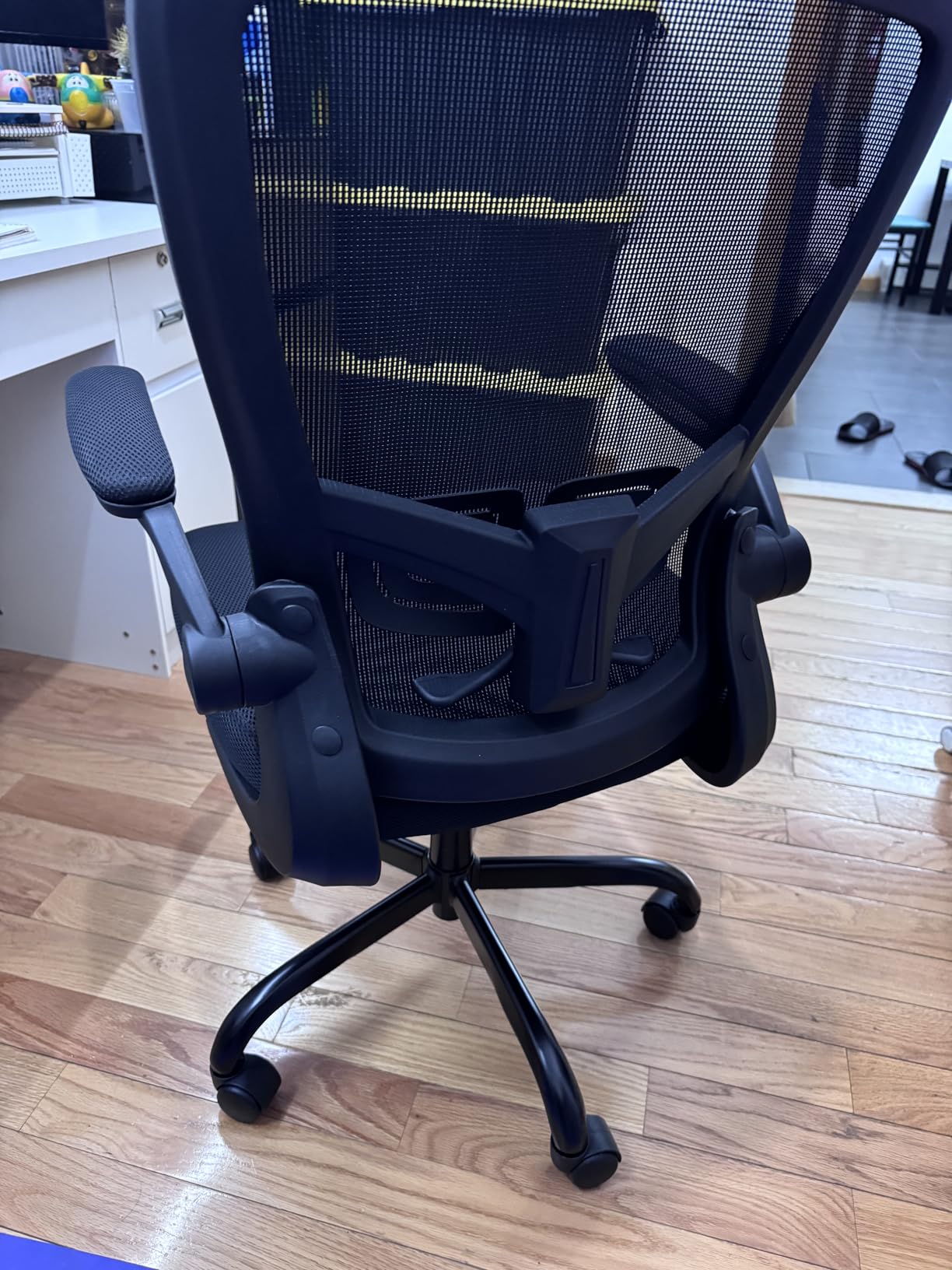 Leather Office Chair, Upgraded PU Computer Desk Chairs with Double-Layer Seat Cushion and Neckrest, 360 Swivel, Ergonomic Small Gaming Chair with Wheels and Adjustable Armrests for Short People, Grey customer photo 1