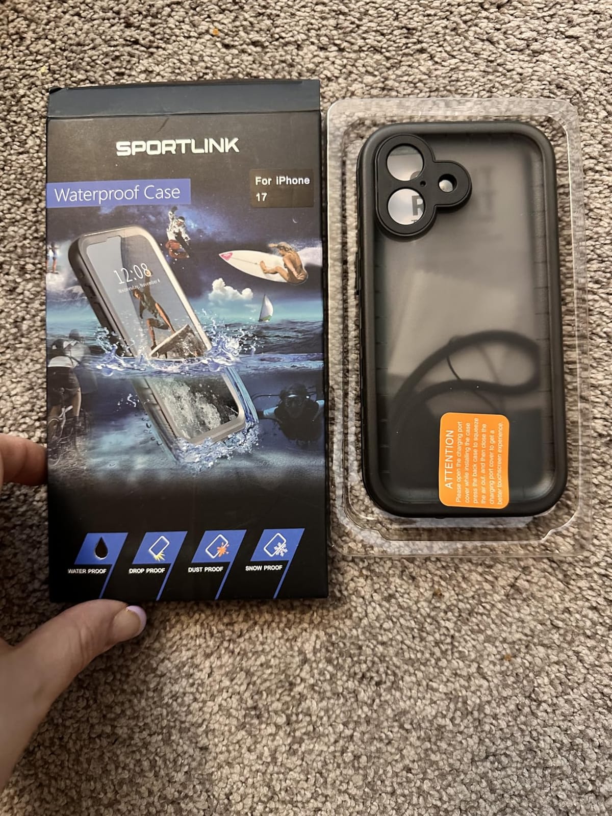 SPORTLINK for iPhone 15 Pro Waterproof Case, Black | Military-Grade Heavy-Duty 360° Full-Body Protection with Built-in Screen & Camera Protectors, Dustproof, Shockproof customer photo 2