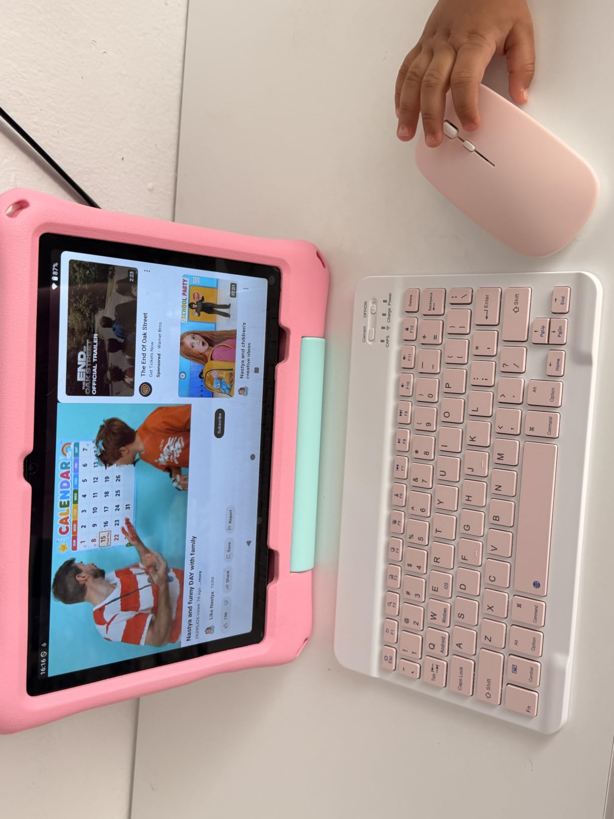 aiprotablet Kids Tablet, Android 16 Tablet for Kids 10 inch Octa-Core 2.2GHz with Case, 30GB RAM 64GB ROM, 2TB Expand, Parental Control, Dual Camera, BT, WiFi, with Keyboard Mouse Stylus, Gift (Pink) customer photo 1