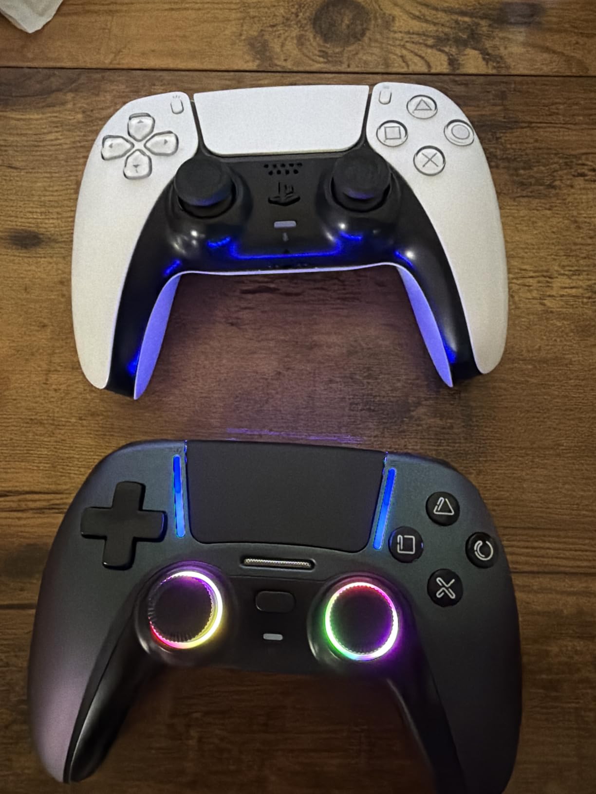 ASRVA Chrome Blue Wireless Pro Controller for PS5,4 Back Buttons,Hall Effect Joystick(No Drift),Micro-Switch,Gyro,Macro,1000mAh,RGB,Compatible with PS5/Pro/Slim/PC/iOS/Android customer photo 1