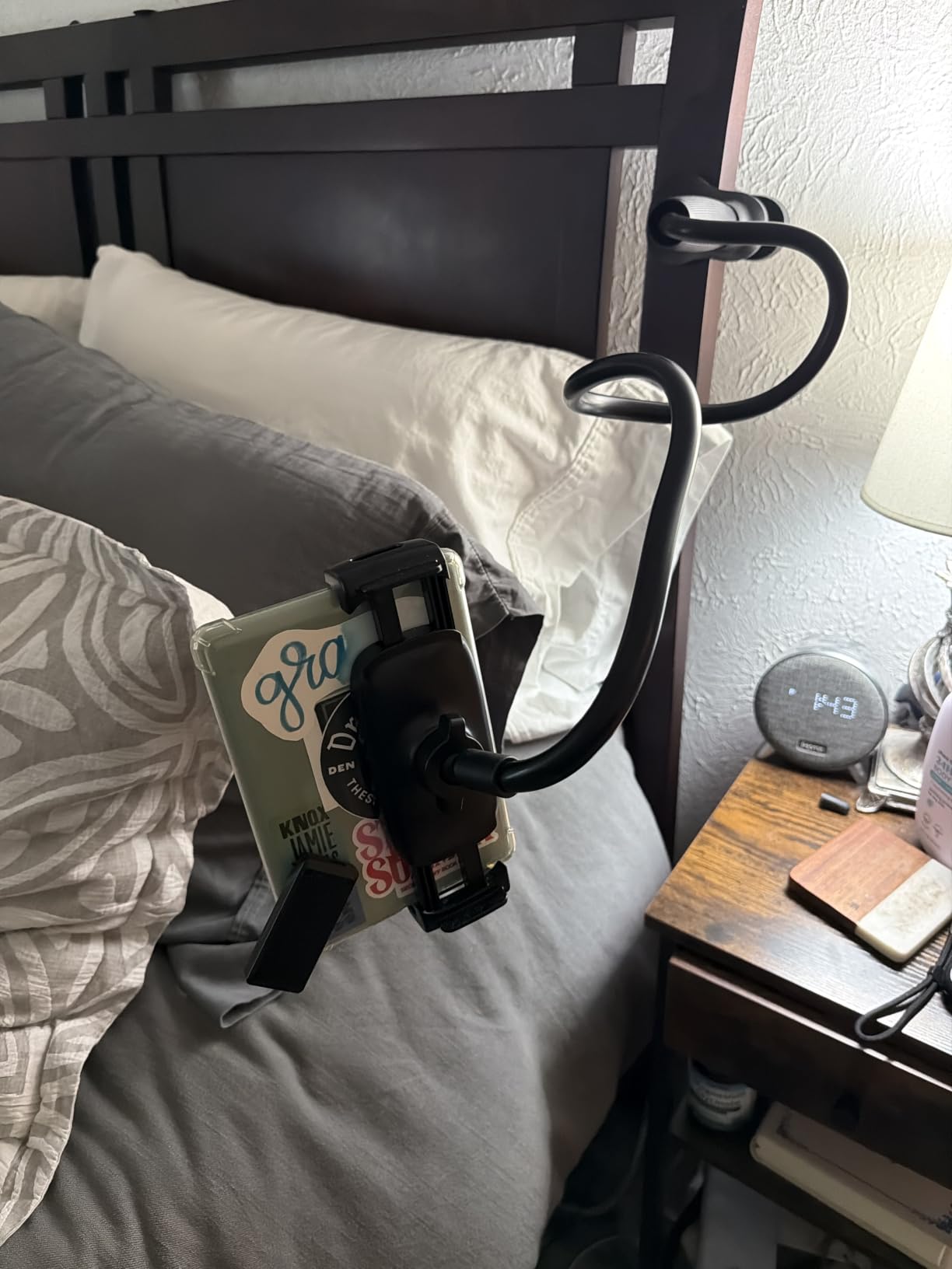 Lamicall Gooseneck Tablet Holder for Bed, Unique Tapered Flexible Arm | Fully Adjustable, iPad Kindle Holder Stand for Reading in Bed, Tablet Mount for 4.7-13