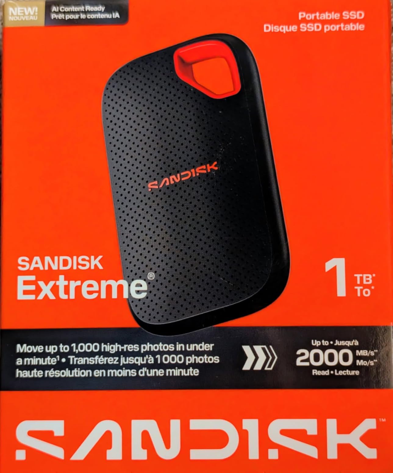 SANDISK 2TB Extreme Portable SSD (New Model) - up to 2000MB/s Transfer speeds - USB Type-C connectivity, Reliable Durability - Black - SDSSDE70-2T00-G25 customer photo 2