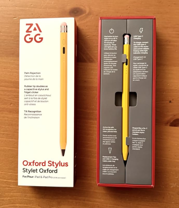 ZAGG Oxford Stylus for iPad Pro 11/13 M4 M5, iPad Air 11/13 M2 M3 M4, iPad 10/9/8/7/6th Gen/A16, Mini 6/5 A17 Pro-Pencil with Palm Rejection, Tilt Sensitivity, & Fidget Clicker customer photo 2