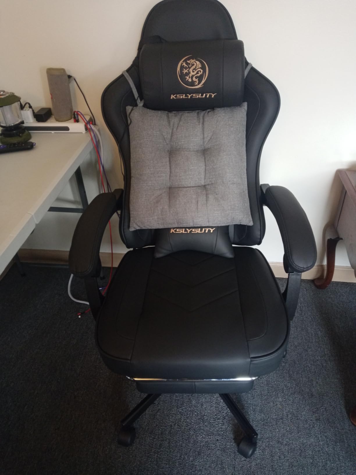 Office Desk Computer Gaming Chair for Adults, Ergonomic High Back Gamer Chair with Massage and Pocket Spring Cushion, Swivel Comfy Video Game Chairs with Footrest and Lumbar Support (Black) customer photo 1