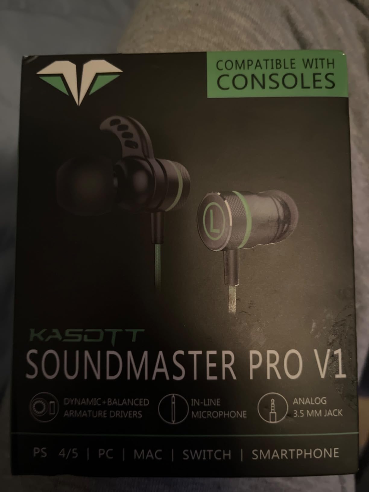 KASOTT SoundMaster Pro V1 - Gaming Earphones with Dual Audio Drivers, Battle Buds, in-Line Mic with Mute and Volume Control, Compatible with Xbox Series, Xbox One, PS5, PS4, Switch, PC with 3.5mm Aux customer photo 1
