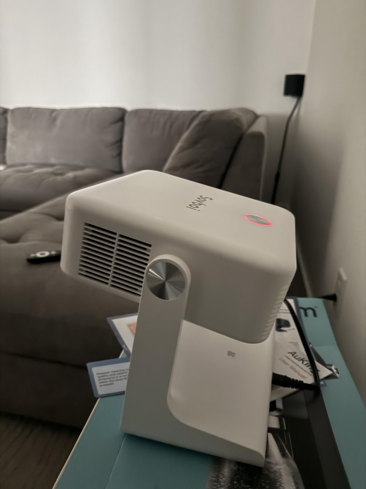 Outdoor-Projector-4K [Built-in Google TV/180°Rotatable Stand/Voice Control/E-Focus], Sovboi Smart-Movie-Projector with WiFi6 and Bluetooth, 2500 Brightness Portable-Proyector for 10,000+ Streaming Apps customer photo 1