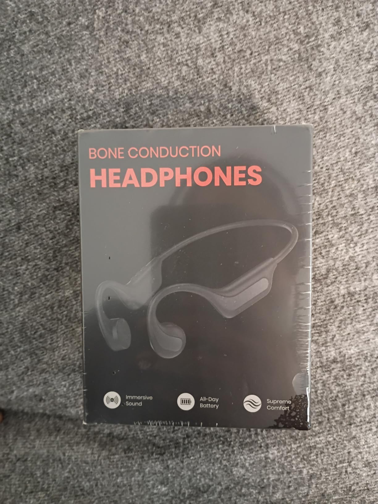 New Bone Conduction Headphones Bluetooth 6.0, Open Ear Earbuds with Mic, Premium Sound, 3 EQ Modes, 10H Playtime, 25g Lightweight, IP65 Waterproof Sports Headphones for Running Cycling Hiking (Black) customer photo 1