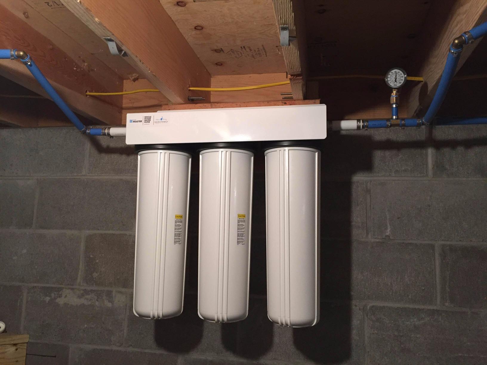 Home Master Whole House Three Stage Water Filtration System with Fine Sediment, Iron and Carbon, Blue customer photo 1