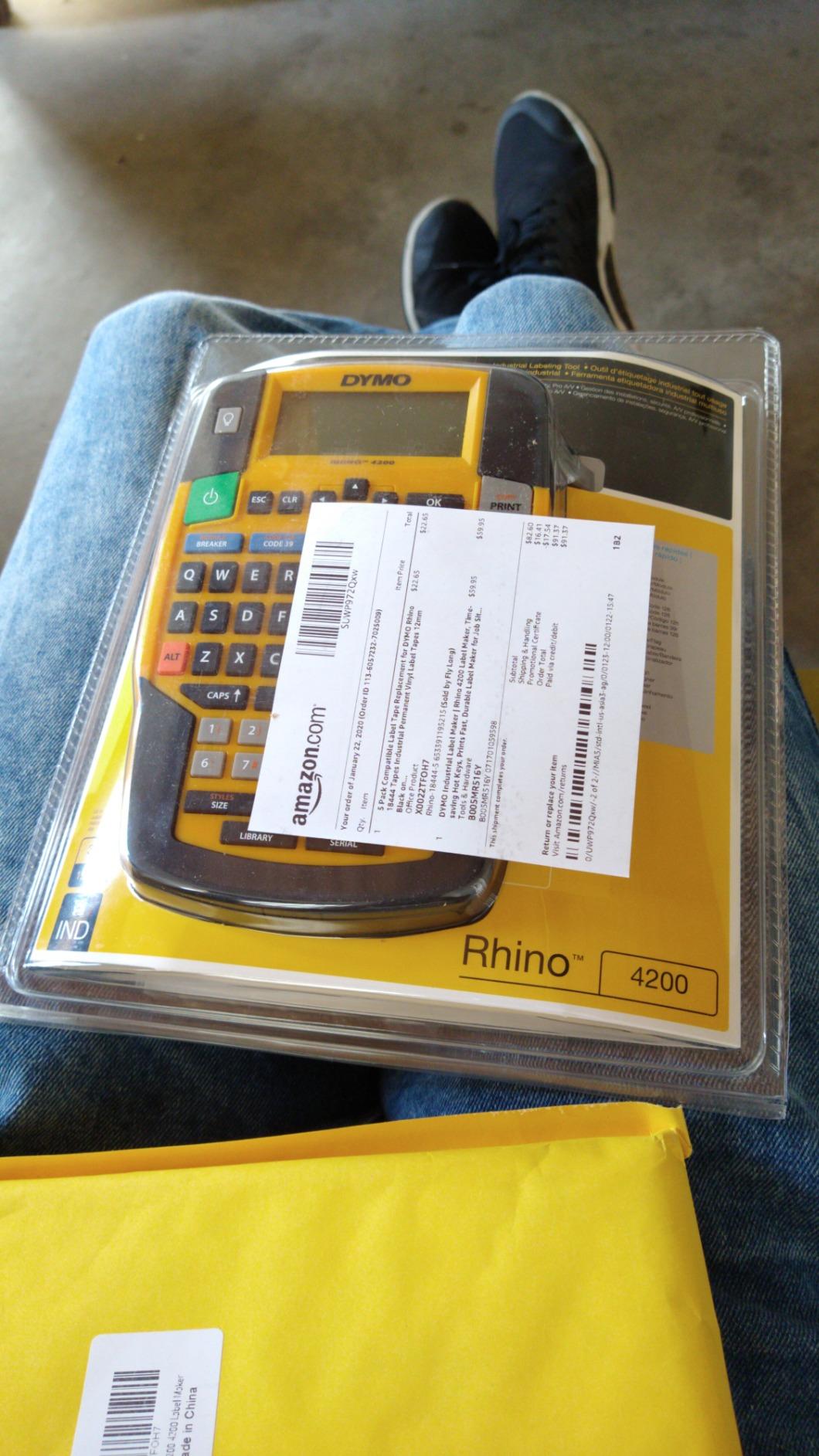 Industrial Label Maker, Rhino 4200, Time-Saving Hot Keys, Prints Fast - Durable For Job Sites and Heavy-Duty Labeling Jobs customer photo 1