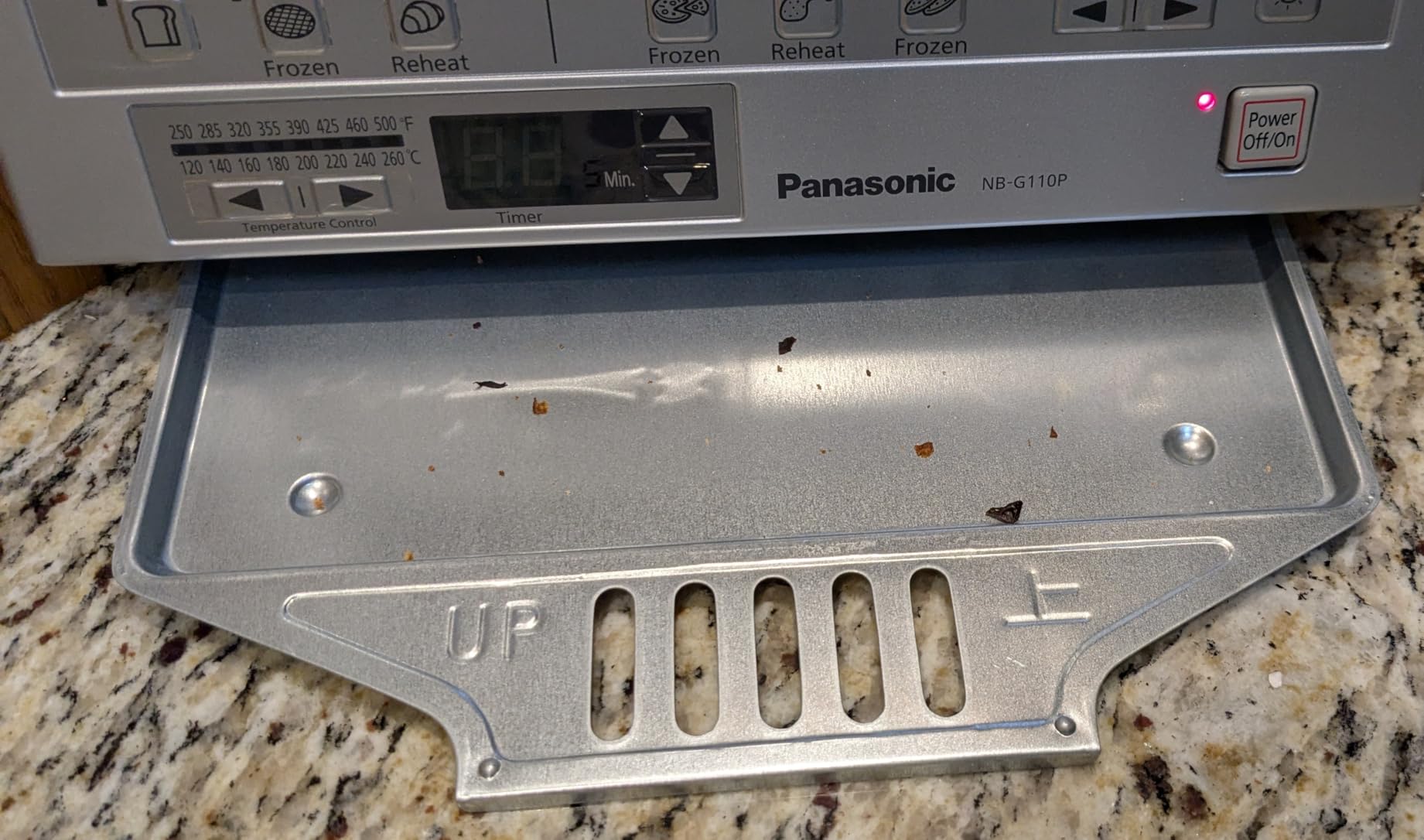 Panasonic FlashXpress Toaster Oven Countertop, 4-Slice Small Toaster Oven Compact Size with Double Infrared Heating, 6 Auto Cook Options and Precise Temperature Control, 1300W - NB-G110P (Silver) customer photo 1