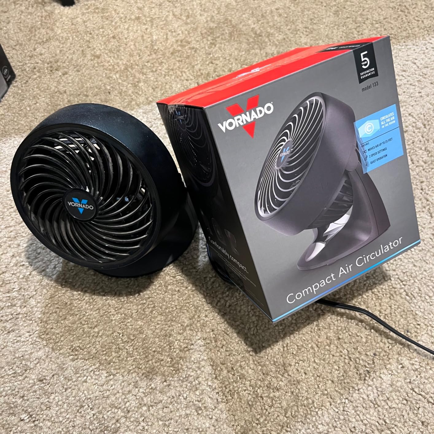 Vornado 133 Personal Air Circulator Fan, Black, 2 Speeds, Adjustable Head customer photo 2