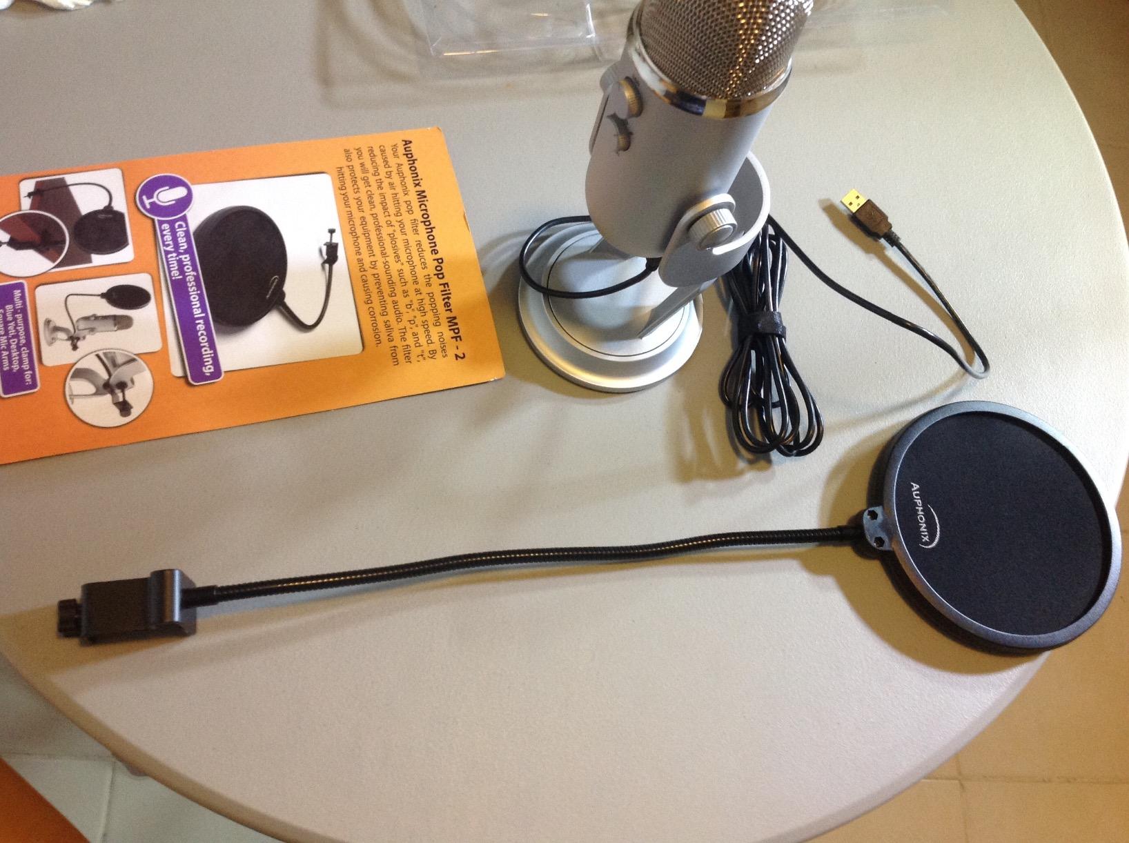 Pop Filter Screen for Microphones - Gooseneck Clamps Compatible with Blue Yeti Microphone - Great Gift customer photo 1