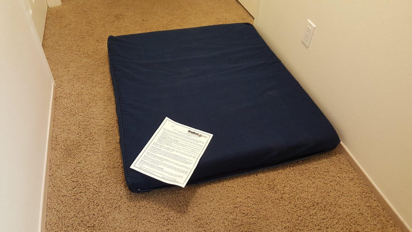 Dogbed4less Extra Large Orthopedic Memory Foam Dog Bed for Large Dogs with Durable Waterproof Internal Case, Removable Washable Denim Cover and Bonus Pet Bed Cover, 47X29X4 Fits 48X30 Dog Crate, Blue customer photo 2