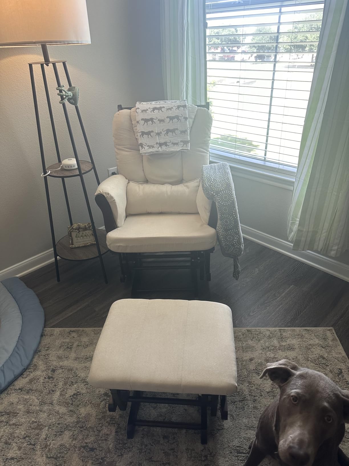 Storkcraft Tuscany Glider & Ottoman and Lumbar Pillow, Espresso/Taupe Swirl customer photo 1