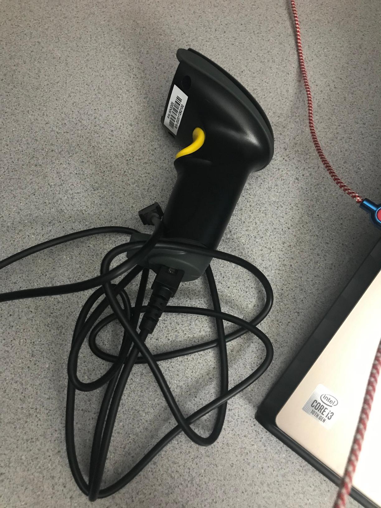 WoneNice USB Laser Barcode Scanner Wired Handheld Bar Code Scanner Reader Black customer photo 2