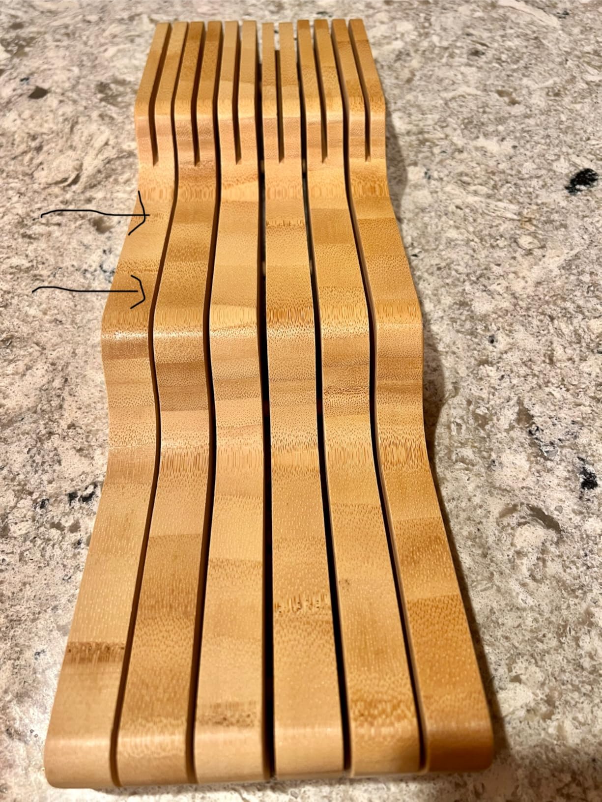 Bambüsi Knife Drawer Organizer 16 Slot In-Drawer Knife Block Holder, Bamboo customer photo 2
