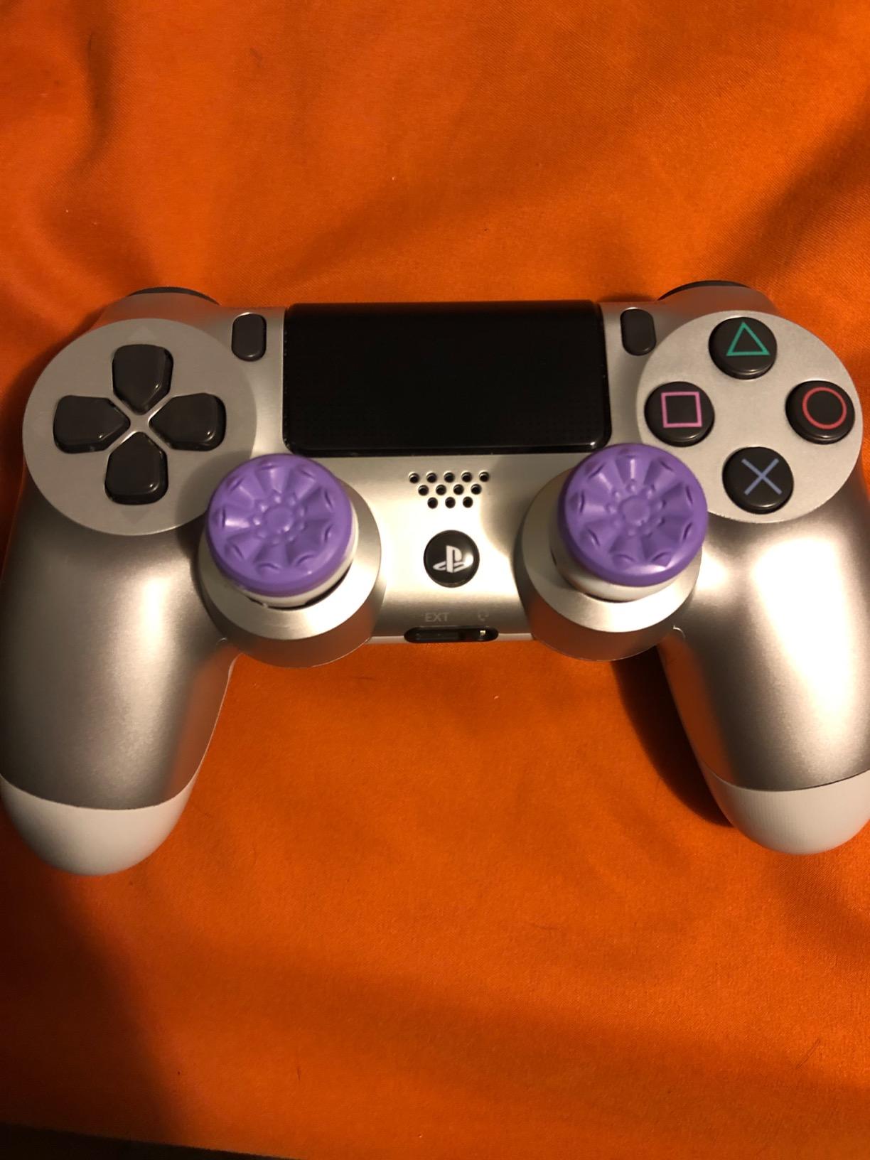 KontrolFreek FPS Freek Galaxy Purple for PlayStation 4 (PS4) and PlayStation 5 (PS5) | Performance Thumbsticks | 1 High-Rise, 1 Mid-Rise | Purple customer photo 2