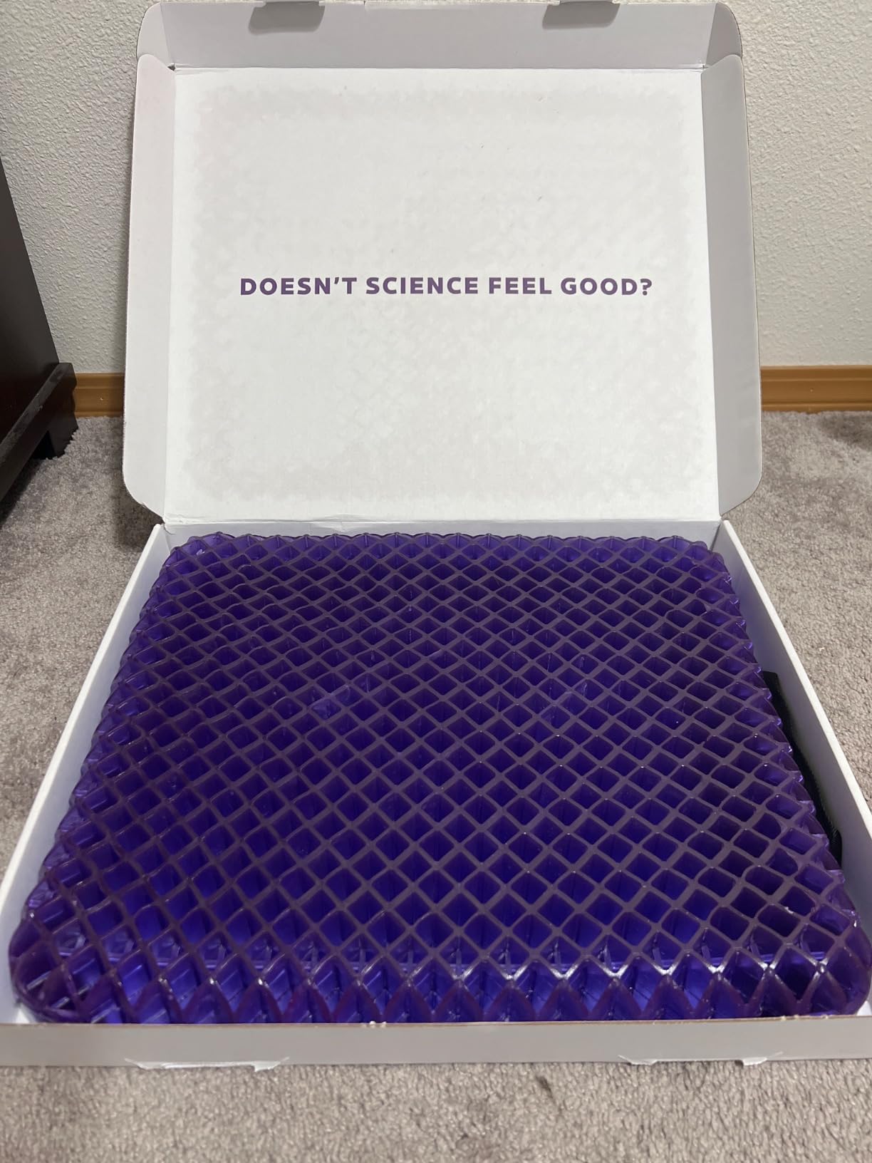 Purple Royal Seat Cushion, Portable 2 Inch Gel Seat Cushion, GelFlex Grid | Handles for Car, Office Chair, Stadium customer photo 1