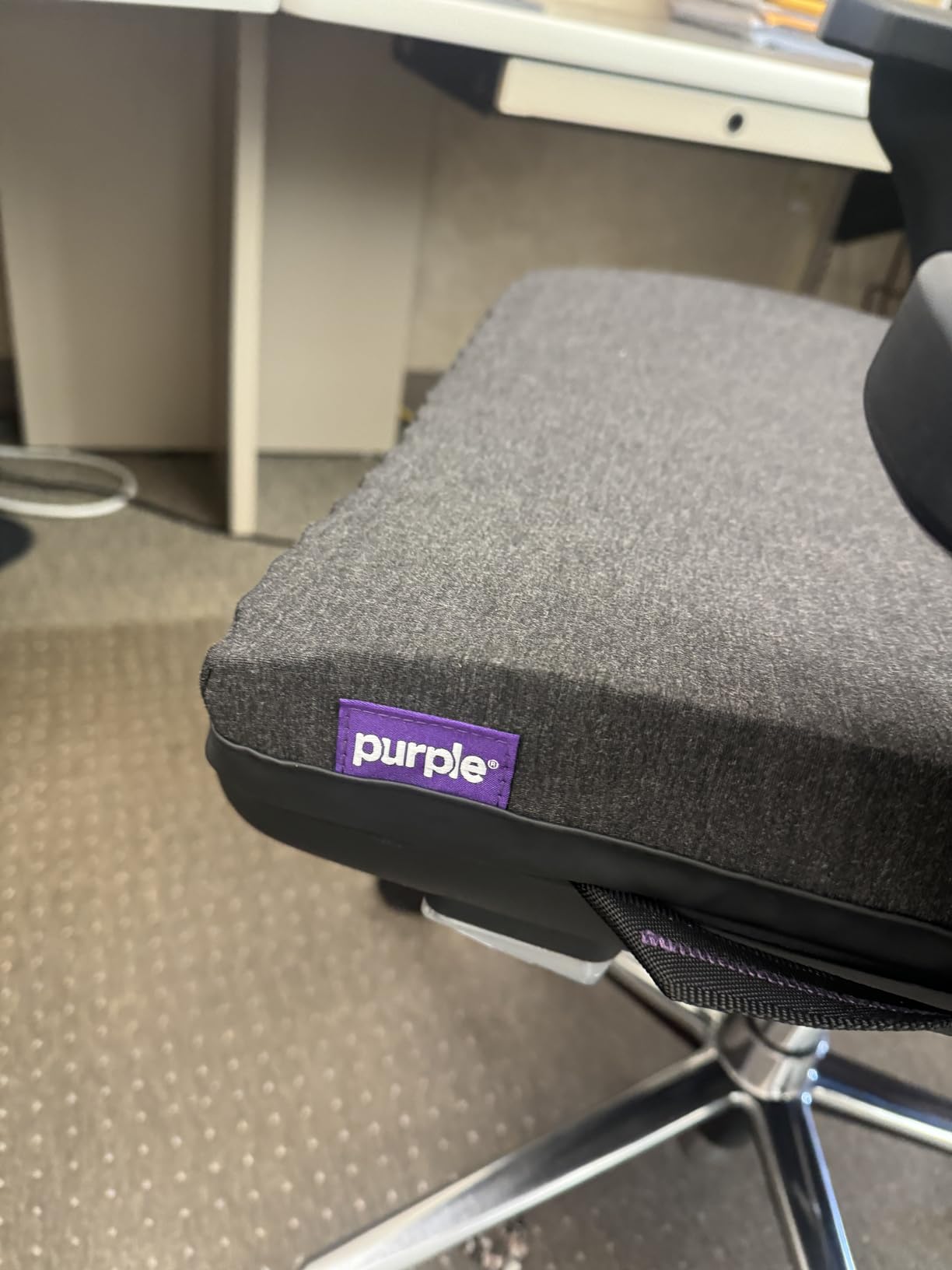 Purple Royal Seat Cushion, Portable 2 Inch Gel Seat Cushion, GelFlex Grid | Handles for Car, Office Chair, Stadium customer photo 2